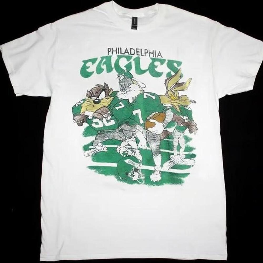 1990 Philadelphia Eagles Taz And Looney Tunes T-Shirt